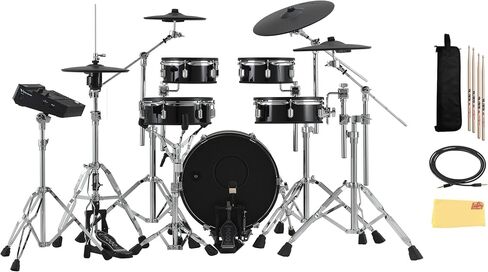 Roland VAD716-GC V-Drums Acoustic Design Electronic Drum Set - Gloss Cherry Bundle with Audio Cable, Drumsticks, Drumstick Bag, and Austin Bazaar Polishing Cloth in Saudi Arabia