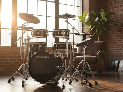 Roland VAD716-GC V-Drums Acoustic Design Electronic Drum Set - Gloss Cherry Bundle with Audio Cable, Drumsticks, Drumstick Bag, and Austin Bazaar Polishing Cloth in Saudi Arabia