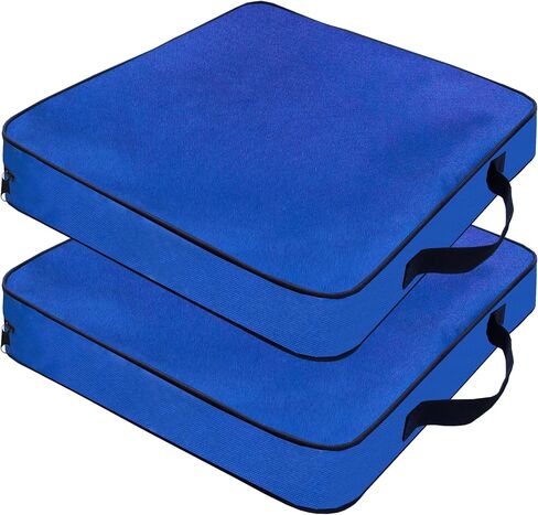 2 Pack Heated Black Stadium Seat Cushions for Bleachers, Extra Thick 2.4" Waterproof 600D Oxford Cushion with Handle & Zipper, Portable Indoor Outdoor for Sports Events, Office Chairs, Beaches in Saudi Arabia