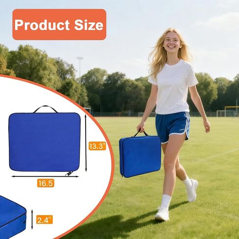 2 Pack Heated Black Stadium Seat Cushions for Bleachers, Extra Thick 2.4" Waterproof 600D Oxford Cushion with Handle & Zipper, Portable Indoor Outdoor for Sports Events, Office Chairs, Beaches in Saudi Arabia