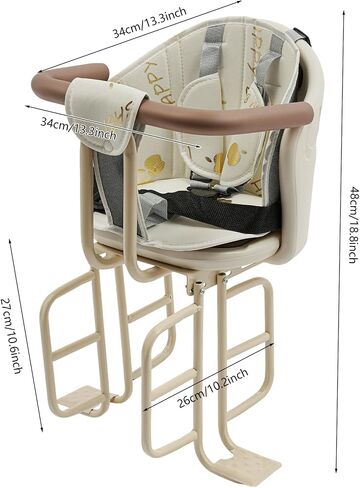 Rear Kid's Bike seat, Rear Child Carrier Bike Chair Rear Mount Bike seat with Armrests, Pedals and Harness for Kids Under 5 Years Old (Up to 220lb) in Saudi Arabia
