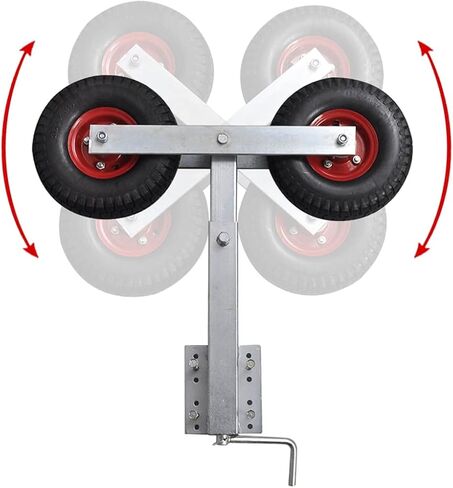 مجموعة دعم قوس العجلة المزدوجة لمقطورة القارب القابلة للتعديل من YAFF، عجلات مطاطية مزدوجة، إطار فولاذي، تعديل الارتفاع 23.2 بوصة - 33.1 بوصة، سعة 551.2 رطل in Kuwait