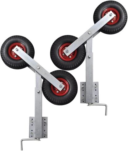 مجموعة دعم قوس العجلة المزدوجة لمقطورة القارب القابلة للتعديل من YAFF، عجلات مطاطية مزدوجة، إطار فولاذي، تعديل الارتفاع 23.2 بوصة - 33.1 بوصة، سعة 551.2 رطل in Kuwait