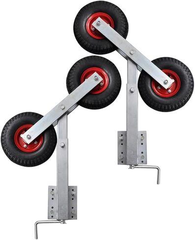 مجموعة دعم قوس العجلة المزدوجة لمقطورة القارب القابلة للتعديل من YAFF، عجلات مطاطية مزدوجة، إطار فولاذي، تعديل الارتفاع 23.2 بوصة - 33.1 بوصة، سعة 551.2 رطل in Kuwait