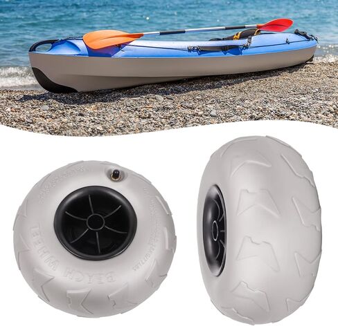 Beach Balloon Wheels 2 Pack Beach Cart Tires PVC Replacement Sand Tires Inflatable Sand Wheels Big Cart Wheel for Kayak Dolly Canoe Dolly Buggy Wagon, 88lbs Load Capacity in Saudi Arabia