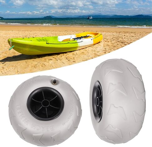 Beach Balloon Wheels 2 Pack Beach Cart Tires PVC Replacement Sand Tires Inflatable Sand Wheels Big Cart Wheel for Kayak Dolly Canoe Dolly Buggy Wagon, 88lbs Load Capacity in Saudi Arabia