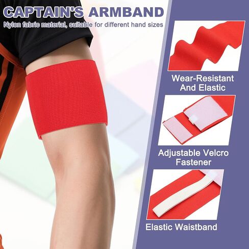 Soccer Captain Armband Elastic Wrist Arm Bands Adjustable Player Team Leader Anti-Slip Badge Sports Accessories in Saudi Arabia