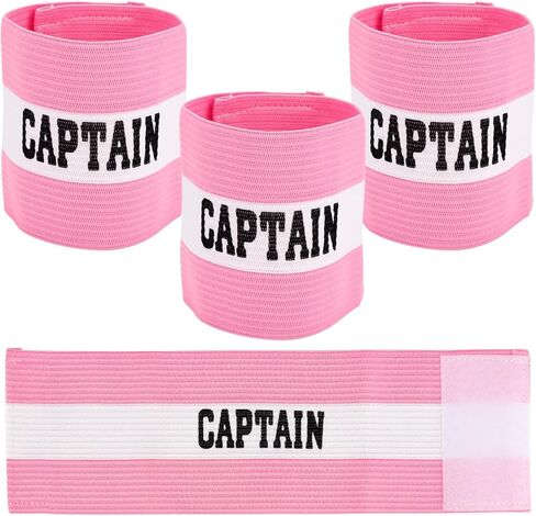 3pcs Captain Armbands Soccer, 30x9cm/11.81x3.54in Adjustable Breathable Leader Football Soccer Team Junior Arm Bands Kids (Pink, Style 1) in Saudi Arabia
