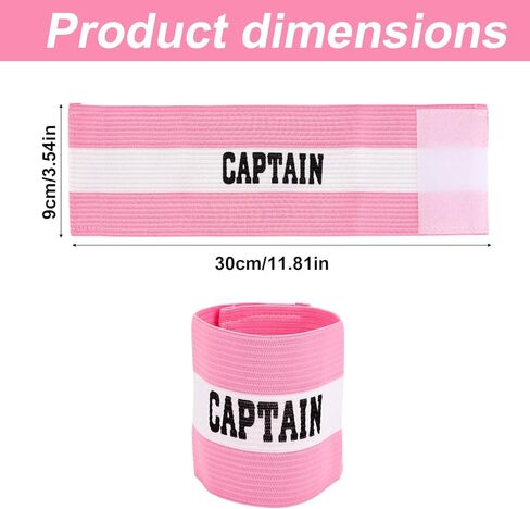 3pcs Captain Armbands Soccer, 30x9cm/11.81x3.54in Adjustable Breathable Leader Football Soccer Team Junior Arm Bands Kids (Pink, Style 1) in Saudi Arabia