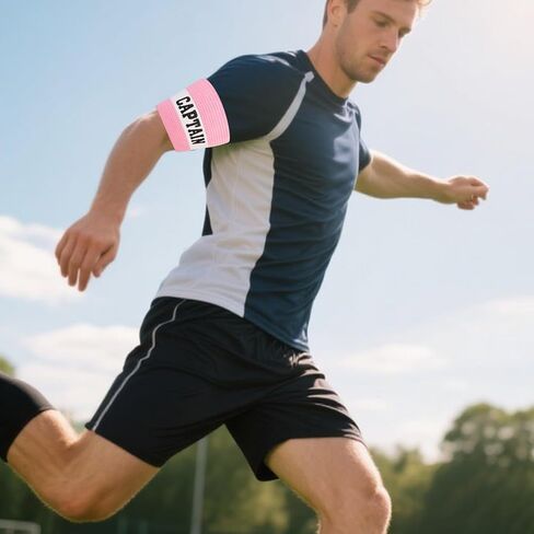 3pcs Captain Armbands Soccer, 30x9cm/11.81x3.54in Adjustable Breathable Leader Football Soccer Team Junior Arm Bands Kids (Pink, Style 1) in Saudi Arabia