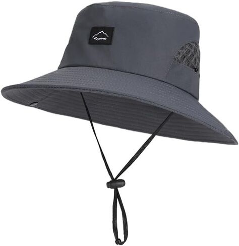 Summer Sun Hat for Men – Breathable Wide-Brim Bucket Hat, UV Protection & Lightweight Design, Ideal for Fishing, Hiking, Beach & Outdoor Travel(Dark Gray) in Saudi Arabia