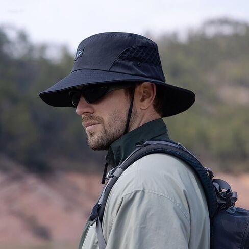 Summer Sun Hat for Men – Breathable Wide-Brim Bucket Hat, UV Protection & Lightweight Design, Ideal for Fishing, Hiking, Beach & Outdoor Travel(Dark Gray) in Saudi Arabia