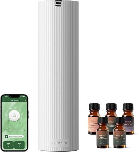 Scent Diffuser Starter Kit – Waterless Essential Oil Diffuser for Home, 1500 Sq.Ft Coverage Scent Air Machine, Smart Auto Mode Hotel Collection Diffuser with Cold Air Tech (Black) in Kuwait
