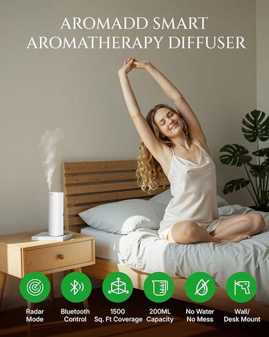 Scent Diffuser Starter Kit – Waterless Essential Oil Diffuser for Home, 1500 Sq.Ft Coverage Scent Air Machine, Smart Auto Mode Hotel Collection Diffuser with Cold Air Tech (Black) in Kuwait