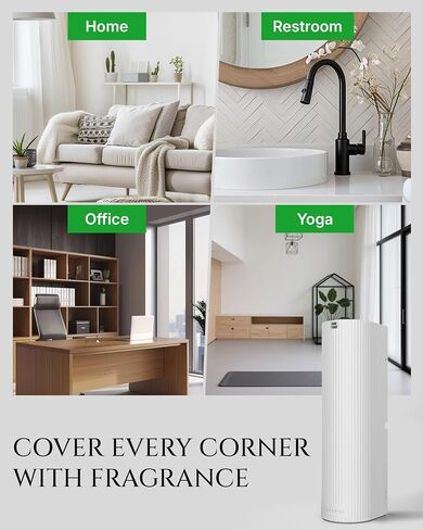 Scent Diffuser Starter Kit – Waterless Essential Oil Diffuser for Home, 1500 Sq.Ft Coverage Scent Air Machine, Smart Auto Mode Hotel Collection Diffuser with Cold Air Tech (Black) in Kuwait