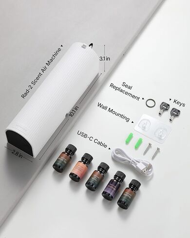 Scent Diffuser Starter Kit – Waterless Essential Oil Diffuser for Home, 1500 Sq.Ft Coverage Scent Air Machine, Smart Auto Mode Hotel Collection Diffuser with Cold Air Tech (Black) in Kuwait