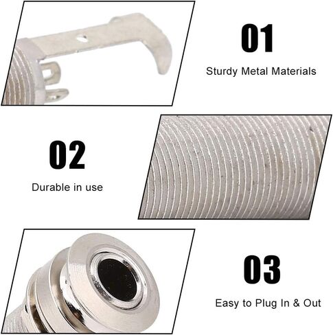 Guitar Bass Output Jack, 1/4 Inch End Pin Output Jack Socket Acoustic Guitar Stereo Endpin Jack For Electric Guitar Bass, Guitar Output Jack Socket in Saudi Arabia