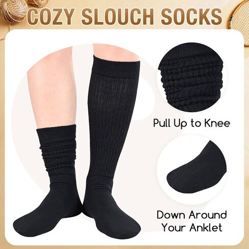 Zmart Colorful Slouch Socks For Women Girls, Scrunch Socks Women, Cotton Long High Tube Socks 4-5 Pack in Saudi Arabia