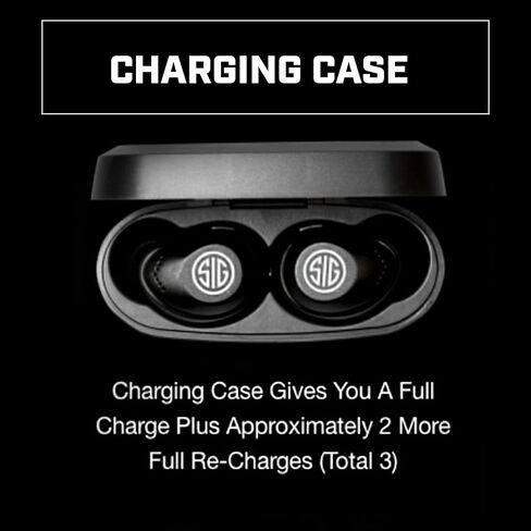 AXIL x SIG SAUER XCOR PRO Ear Buds - Hearing Enhancement & Protection - Dust & Water Resistant - Shooting Noise Reduction Bluetooth Earbuds with Touch Control - 27-29 dB SNR/21-23 dB NRR in Kuwait