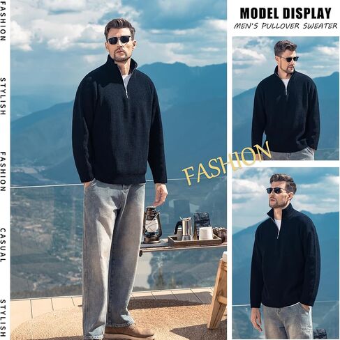 Men's Polo Sweater Fashion Collar Casual Sweater in Saudi Arabia