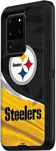 Skinit Decal Skin Compatible with OtterBox Defender Galaxy S20 Ultra 5G - Officially Licensed NFL Pittsburgh Steelers Design in Saudi Arabia