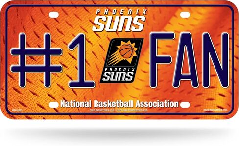 Rico Industries NBA Phoenix Suns #1 Fan Metal Auto Tag 8.5" x 11" - Great for Truck/Car/SUV in Saudi Arabia