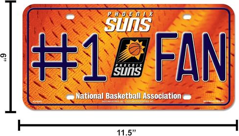 Rico Industries NBA Phoenix Suns #1 Fan Metal Auto Tag 8.5" x 11" - Great for Truck/Car/SUV in Saudi Arabia