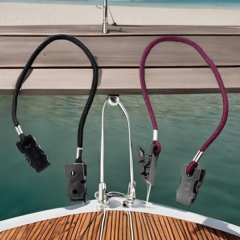 2 Pcs Safety Wind Lanyard Cord Clips for Sports Fishing Boating Uv Sun Hat Cap Clever (Black,Red) in Saudi Arabia