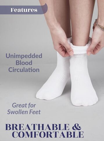 Hugh Ugoli Cotton Cotton Courbetic Colecle Socks ، Wide ، فضفاض ، مسدود ، إصبع القدم غير الملحوم ، نصف سادة غير ملزمة ، 3-6 أزواج in Kuwait