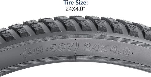 YUNSCM 1-PC 24" E-Bike Tire 24 x 4.0/98-507 Compatible with 24x4.0 24x4 Fat E-Bike All-Terrain Directional Tread Bicycle Tire in Saudi Arabia