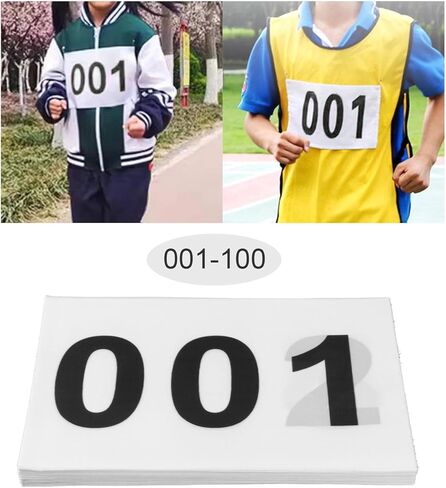 100Pcs Running Bibs for Races Athlete Numbers Reusable Tear Resistant Portable Sports Bibs Large Numbers for Sports Event in Saudi Arabia
