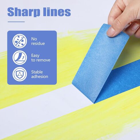 6 Rolls Painters Tape 2inch Wide Blue Painters Tape 1.89inch × 55 Yd Blue Masking Tape for Home Improvement Window Masking Furniture DIY Marking, General Purpose in Saudi Arabia