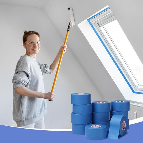 6 Rolls Painters Tape 2inch Wide Blue Painters Tape 1.89inch × 55 Yd Blue Masking Tape for Home Improvement Window Masking Furniture DIY Marking, General Purpose in Saudi Arabia