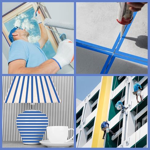 6 Rolls Painters Tape 2inch Wide Blue Painters Tape 1.89inch × 55 Yd Blue Masking Tape for Home Improvement Window Masking Furniture DIY Marking, General Purpose in Saudi Arabia