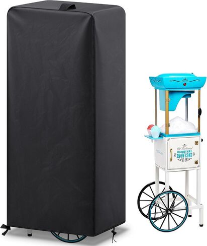Commercial Shaved Ice Machine Cover 20"L x 14"W x 48"H Heavy-Duty Waterproof Outdoor Protector for Snow Cone Cart Cover with UV Resistant Coating Black in Saudi Arabia
