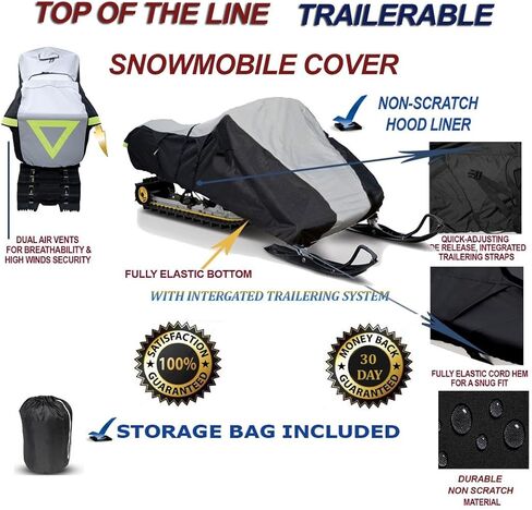 SBU 600 Denier Snowmobile trailerable Cover Compatible for The 2007-2011 Arctic Cat Model M8 153 snowmachine sled. in Kuwait