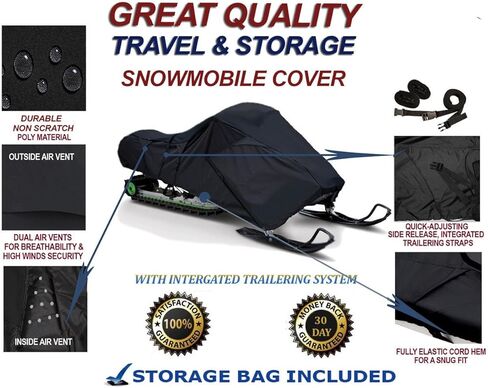 SBU 300D Snowmobile Travel and Storage Cover Compatible for 1999-2001 Yamaha Phazer 500 Sleds. Slush and Mud Protection in Kuwait