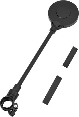 QWORK Bike Mirror Handlebar Mount, 2 Pack Adjustable Rotatable Rear View Mirror with Wide Angle Lens, for Mountain & Road Bikes (Black) in Saudi Arabia