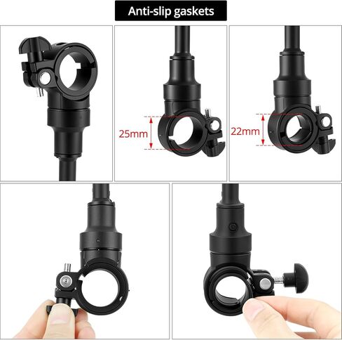 QWORK Bike Mirror Handlebar Mount, 2 Pack Adjustable Rotatable Rear View Mirror with Wide Angle Lens, for Mountain & Road Bikes (Black) in Saudi Arabia