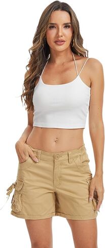 Cargo Hiking Shorts for Women Safari Lightweight for Athletic Outdoor Quick Dry Stretch Waist with Pockets in Saudi Arabia