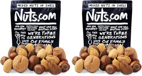 Nuts.com – Mixed Nuts in Shell – 2 Lb Bag, Healthy Snack Sampler, Includes Premium Walnuts, Almonds, Hazelnuts, Pecans & Brazil Nuts – Good Source of Protein, Fiber & Omega-3 in Saudi Arabia