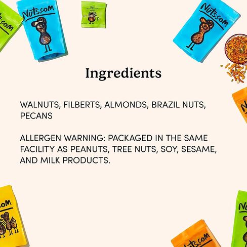 Nuts.com – Mixed Nuts in Shell – 2 Lb Bag, Healthy Snack Sampler, Includes Premium Walnuts, Almonds, Hazelnuts, Pecans & Brazil Nuts – Good Source of Protein, Fiber & Omega-3 in Saudi Arabia
