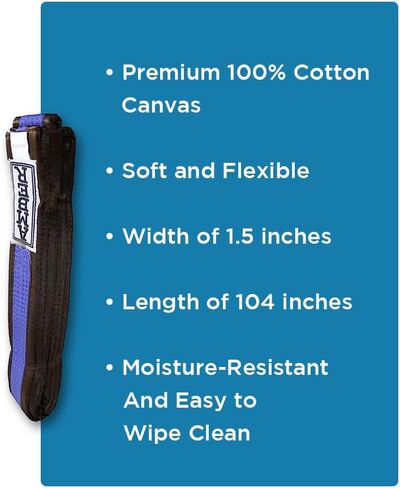 حزام الكاراتيه الممتاز ، حزام الفنون القتالية بنسبة 100 ٪ من القماش القطني للكاراتيه ، التايكوندو والجودو ، متين ، مريح وآمن ، مثالي للتدريب والمنافسة ، اللون الأزرق ، الحجم من 6 إلى 120 بوصة in Saudi Arabia