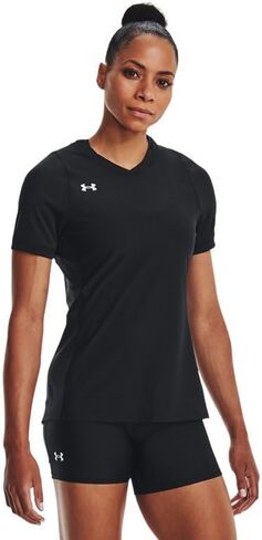 قميص كرة طائرة نسائي Powerhouse 2.0 من Under Armour - مع نسيج HeatGear ولوحات شبكية SM أسود وأبيض in Saudi Arabia