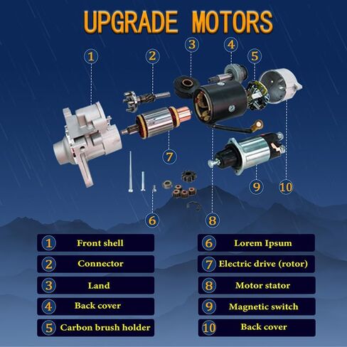 1G023-63010 12V 1.0KW 9T New Starter متوافق مع محركات الديزل D722 D782 18 20 21 Series 1996-2013 1G023-63011 67980-31151 1G02363010 1G02363011 6798031151 2280005910 2280005911 SND0338 in Kuwait