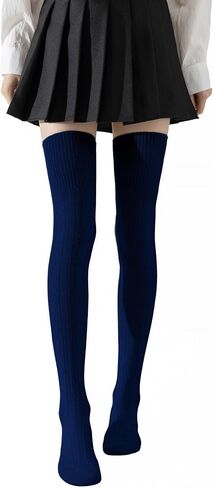 Women's Extra Long Cotton Knit Thigh High Socks, Warm Thick Over Knee Boot Stockings, Leg Warmers in Saudi Arabia