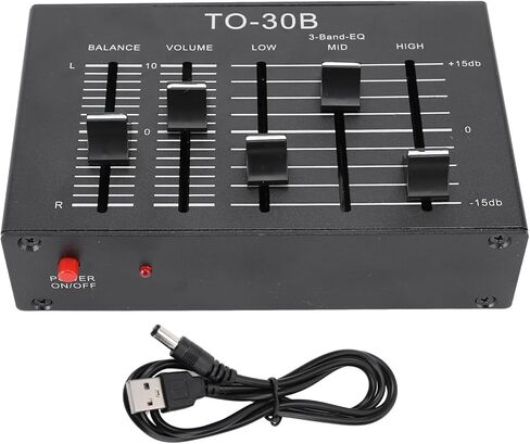 Fockety 3 Band Equalizer, 3 Band EQ EQ Equalizer Low Noise Volume Control High Medium Low 3 Band Sound Channel Fit Electronics, Turntables, Sound Cards, Guitars, Basses in Saudi Arabia