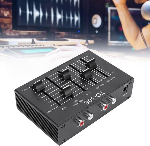 Fockety 3 Band Equalizer, 3 Band EQ EQ Equalizer Low Noise Volume Control High Medium Low 3 Band Sound Channel Fit Electronics, Turntables, Sound Cards, Guitars, Basses in Saudi Arabia