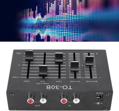Fockety 3 Band Equalizer, 3 Band EQ EQ Equalizer Low Noise Volume Control High Medium Low 3 Band Sound Channel Fit Electronics, Turntables, Sound Cards, Guitars, Basses in Saudi Arabia
