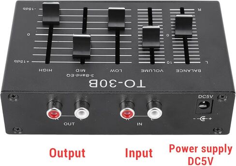 Fockety 3 Band Equalizer, 3 Band EQ EQ Equalizer Low Noise Volume Control High Medium Low 3 Band Sound Channel Fit Electronics, Turntables, Sound Cards, Guitars, Basses in Saudi Arabia